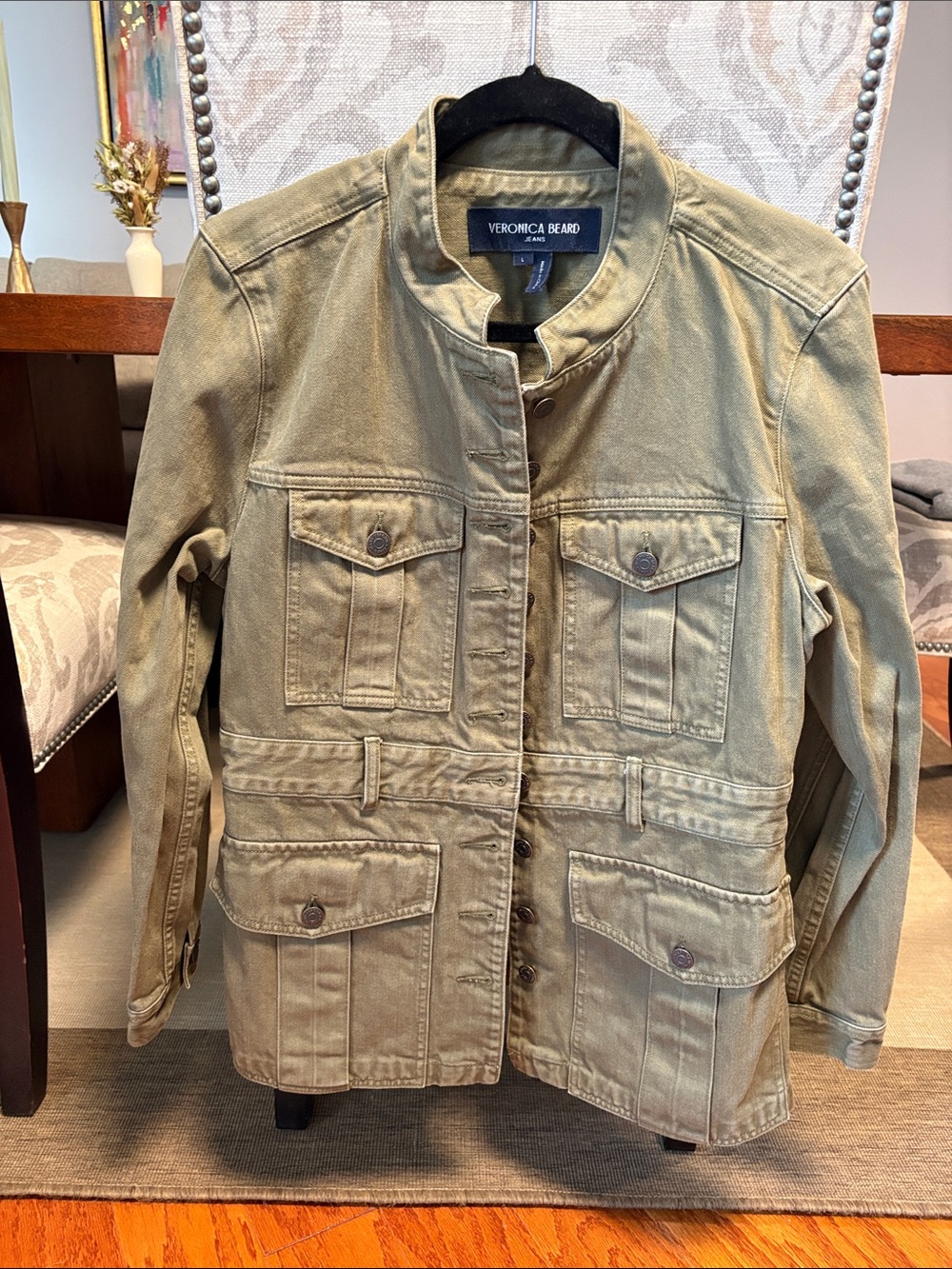 Veronica Beard Army Green Denim Jacket - Picture 2 of 8